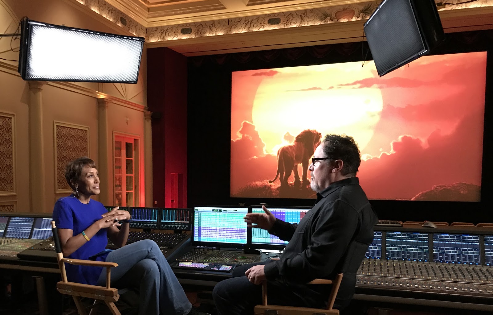 Robin Roberts, Jon Favreau (via ABC)